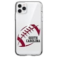 thumbnail image 1 of DistinctInk Clear Shockproof Hybrid Case for iPhone 11 (6.1" Screen) - TPU Bumper, Acrylic Back, Tempered Glass Screen Protector - South Carolina Football - Garnet, Black, 1 of 1