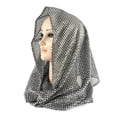 thumbnail image 2 of PRINxy Women's Shiny Sequin Hooded Scarf Beanie, Lightweight Breathable Mesh Head Wrap for Daily Wear Party Outdoor Events Gray, 2 of 4