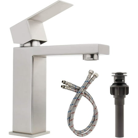 

Bathroom Faucet Modern Bathroom Faucet Brushed Nickel Single Hole Bathroom Sink Faucet Single Handle Bathroom Faucet with Pop Up Drain