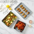 thumbnail image 6 of Country Kitchen Heavy Duty Baking Pans Bakeware Set with Textured Silicone Coating, Navy, 6-Piece, 6 of 9