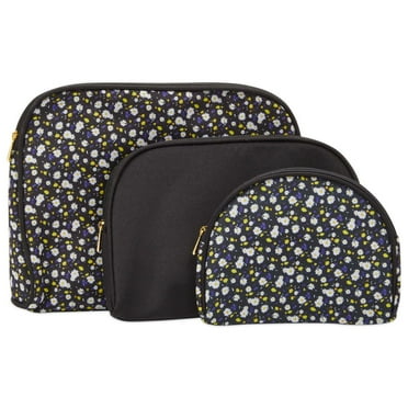 3 Pieces Glamlily Daisy Makeup Bags Set for Women, Cosmetic Travel Pouch Toiletry Organizer