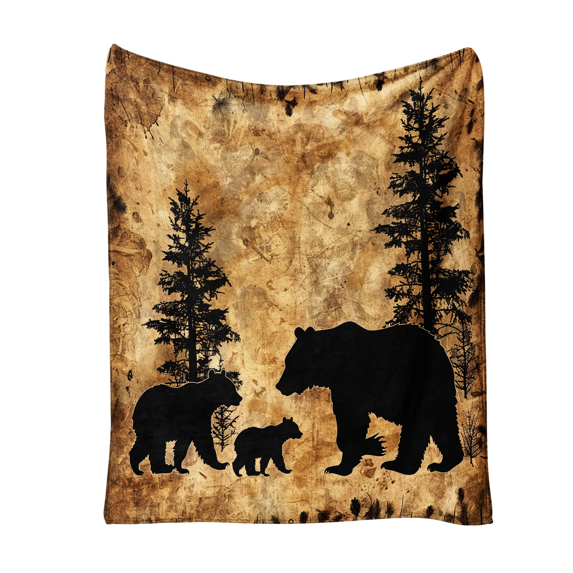 Flannel Fleece Throw Blanket Bed Blanket, Lightweight Cozy Plush Blanket for Sofa Couch, Black Bear 60"X80"