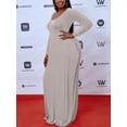 thumbnail image 2 of LovelyWholesale Long Sleeve U Neck Plus Size Pocket Design Basic Women's Plus Dress, 2 of 6