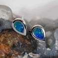 thumbnail image 3 of GARDEN ADVENTURE STERLING SILVER AUSTRALIAN BLACK OPAL STUD EARRINGS, 3 of 4