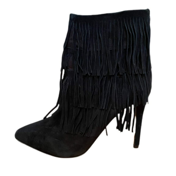 Pre-Owned Steve Madden Leather Fringe Ankle Boots