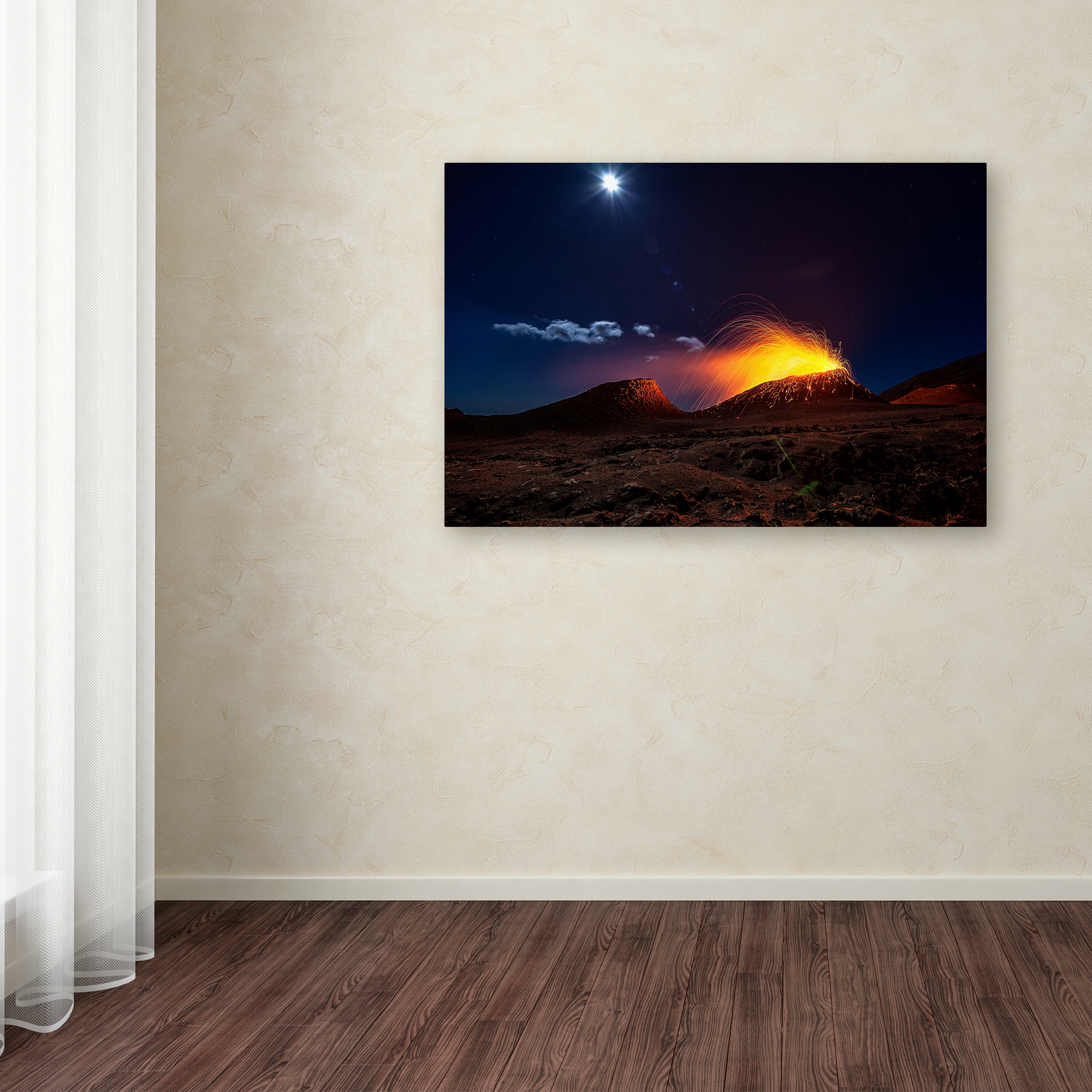 Barathieu Gabriel 'Lava Flow With The Moon' Canvas Art