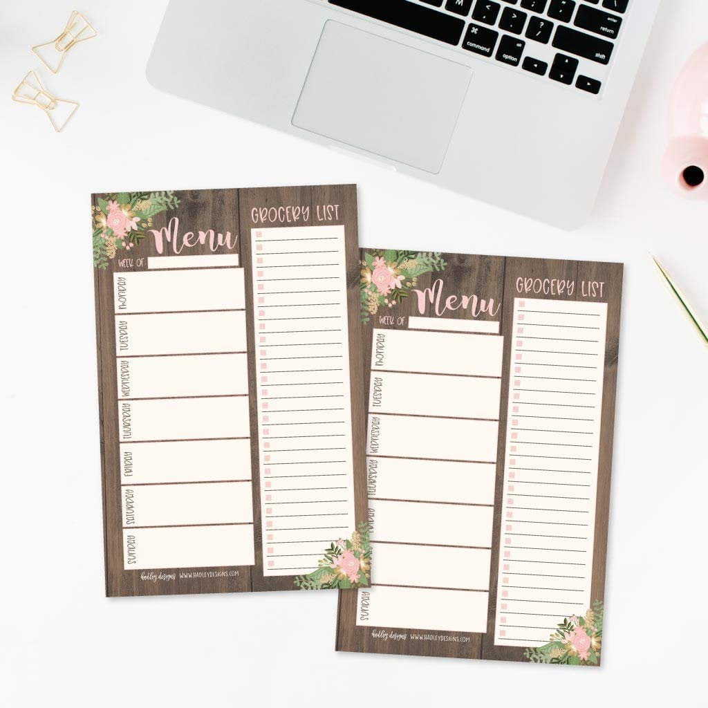 MAGNETIC FRIDGE BOARD /& NOTEPAD SHOPPING LIST KITCHEN home planner FLOWERS