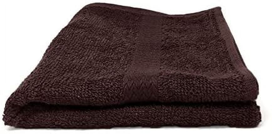 EOM Towels Bleach Safe 100% Cotton Ringspun Vat Dyed Hand Towels Size 16" X 28" 12 Pack Great for Salon, Gym and Home use. (Dark Brown)