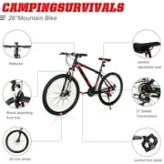 BAYUELSWU Mountain Bike for Adults, 26 Inch Outdoor Cycling Bike with High-Carbon Steel Frame, 21-Speed Bicycles for Men Women Adult
