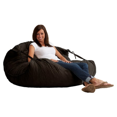 Original FUF Chair Relax Comfort Suede Bean Bag Lounger - Black Onyx ...