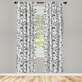 thumbnail image 3 of Ambesonne Black and White Curtains, Petal Spring Dots, Pair of 28"x63", Black White, 3 of 5