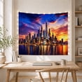 thumbnail image 5 of Vivid Urban Waterfront with Hour Likely Sunset Skyscrapers, Mystical Fantasy for Space Lovers, Galaxy Room Decor, Housewarming Gift, Tapestry Wall Hanging for Bedroom and Dorm, 5 of 7
