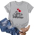thumbnail image 3 of DWRGQD Valentines Women's T-Shirts Women's Valentine's Day SanValentine Print Round Neck Short-Sleeved T-Shirt Top Valentine's Day Clothing 2025 Romantic Trend Casual Wear L, 3 of 6
