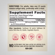 Vitamin D3 10,000 IU Softgels | 250 Count | High Potency | by Piping Rock