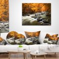 thumbnail image 3 of Designart Autumn Terrai With Trees and River - Landscape Printed Throw Pillow - 18x18, 3 of 4