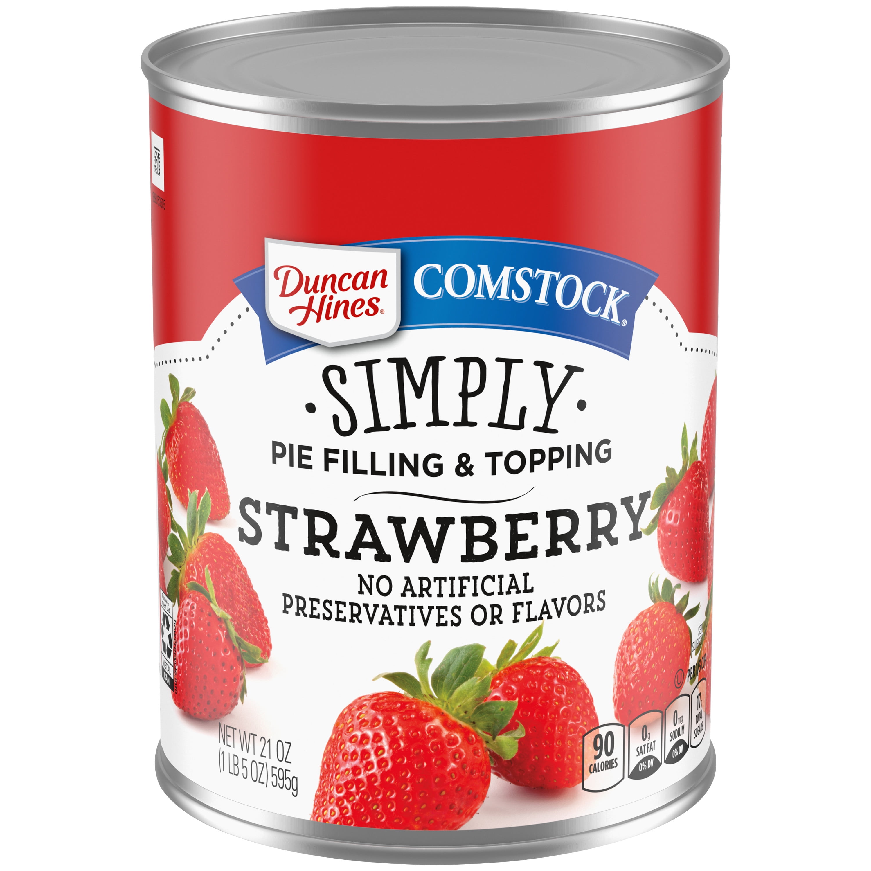 Duncan Hines Comstock Strawberry Pie Filling and Topping, 21 oz