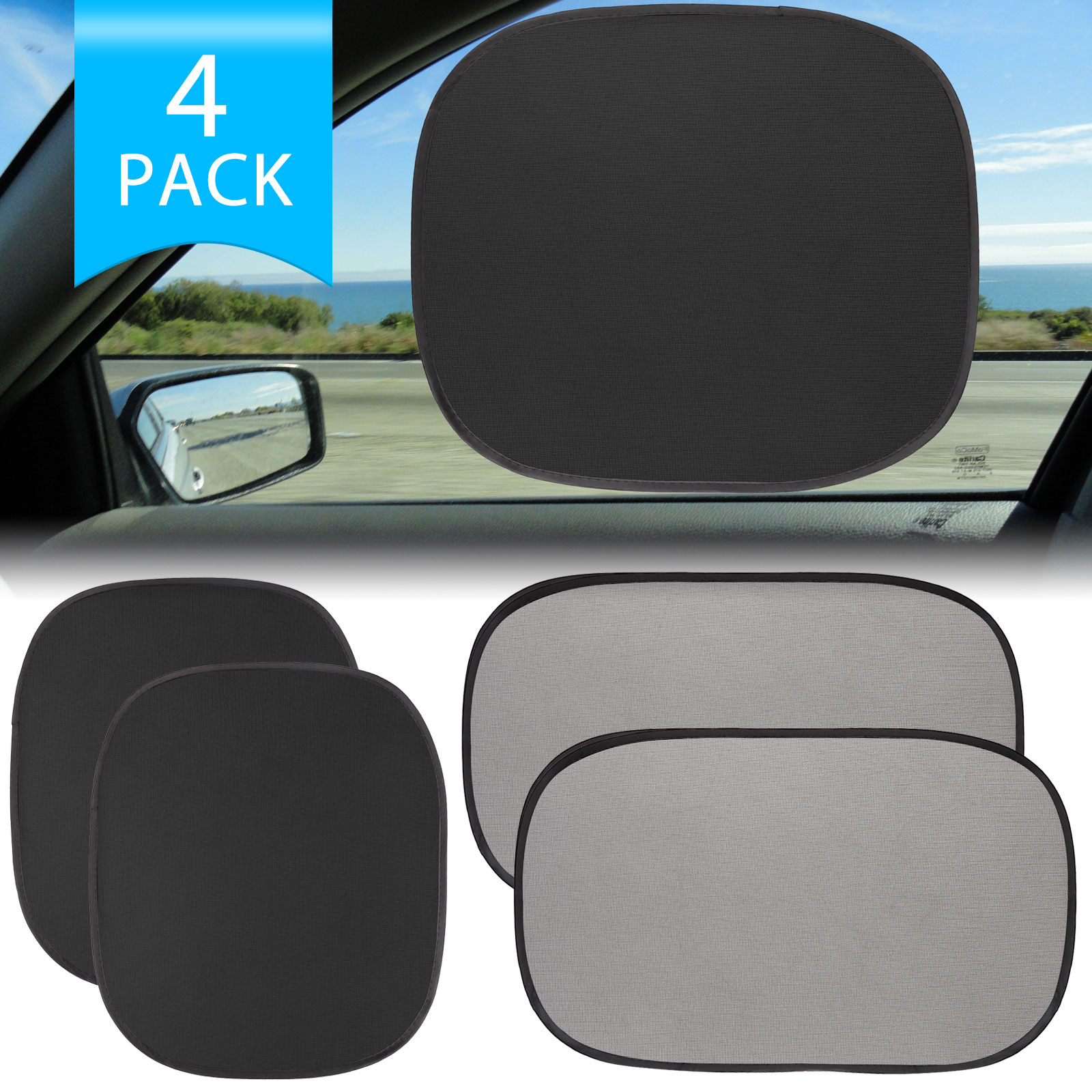 EEEkit Car Side Window Sun Shade 4 Pack with 98 Protection from UV