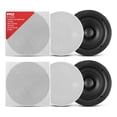 thumbnail image 1 of Par de Bocinas de 8" Empotrables para Techo o Pared Pyle, Sistema de Sonido 2 Vías, 250W de Potencia, Tweeter de Titanio, Diseño de Montaje al Ras, Blanco, 1 of 7