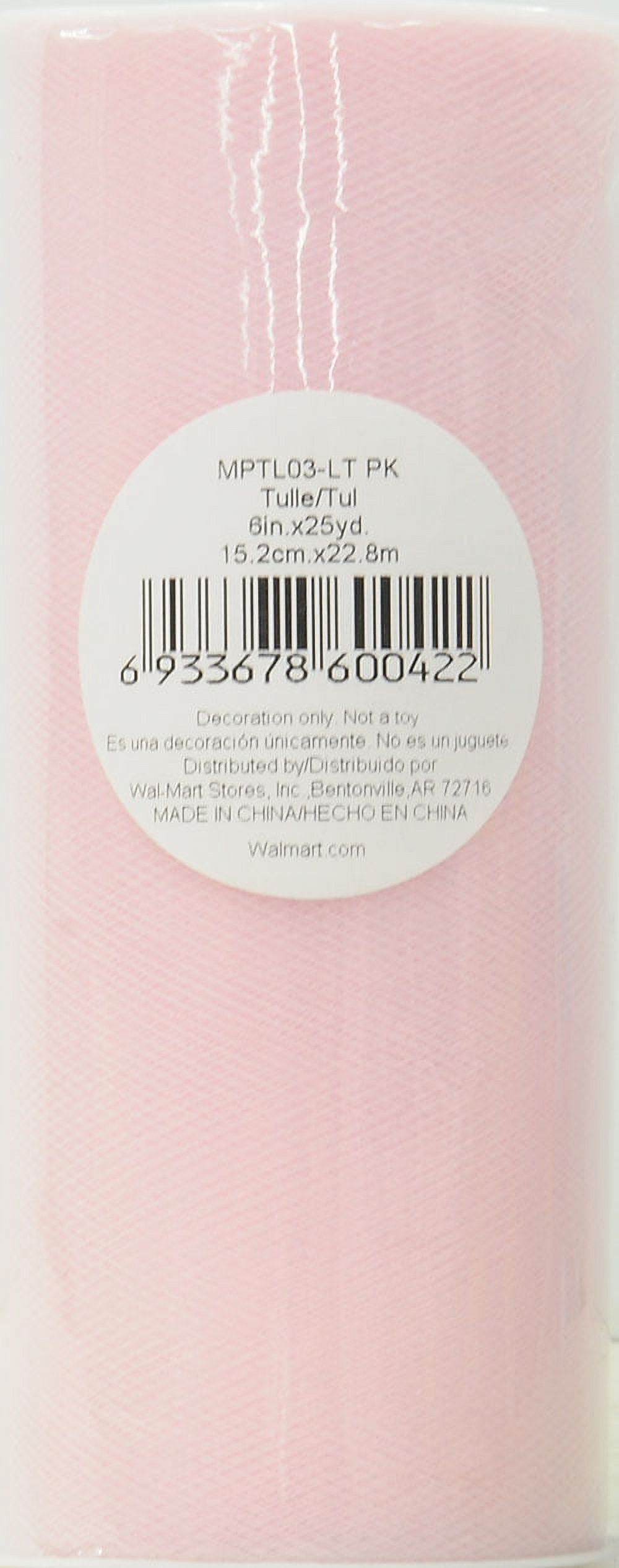 (3 pack) Fuzhou Unbrand 6" x 25 Yds Light Pink Matte Tulle, 1 Each