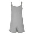 thumbnail image 5 of Clearance! Ohufall Jumpsuits for Women, Plus Size Womens Fashion Summer Solid Casual Sleeveless Suspender Short Jumpsuit Overalls Women, Rompers for Women, Onesie for Women Clearance, 5 of 7