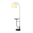 thumbnail image 1 of Teamson Home Lampadaire Port USB & Table en Bois Blanc Éclairage Moderne Blanc, 1 of 10