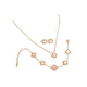 thumbnail image 1 of Conjunto Joyas Trébol Elegante Collar Pendientes Pulsera Xtellar rosa, 1 of 4