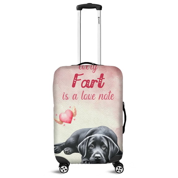 Every Fart is Love Note Labrador Retriever Guilty Face Happy Valentine's Travel Luggage Cover Lab Dog Lover Gifts Suitcase Dust Protective Decor - 01016