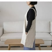 KKTech Premium Japan Style Apron X-Shaped Cross Strap Cotton/Linen Blended 2 pockets