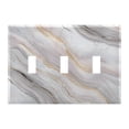thumbnail image 2 of Haosy Light Switch Cover Plate 2 Gang Electrical Outlet Covers Soft Pink Gold White Marble Decorate Wall Plate 4.56”x4.48”, 2 of 8