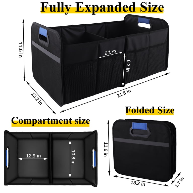 Cyrico Trunk Organizer, Dual-Compartment with Non-Slip Base photo 4