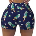 thumbnail image 2 of Haiem Astronaut Dinosaur No Front Seam Biker Shorts for Women Yoga Workout Gym Bike Shorts with Tummy Control Moisture-Wicking-Large, 2 of 9