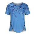 thumbnail image 4 of Kayannuo Short Sleeve Womens Tops Graphic Tees Women Valentine's Day Women's Fashion Printed Loose T-shirt Buttons Short Sleeves Blouse Round-Neck Casual Tops, 4 of 6