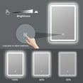 LED Lighted Wall Mounted Rectangle Frameless Bathroom Vanity Mirror ...