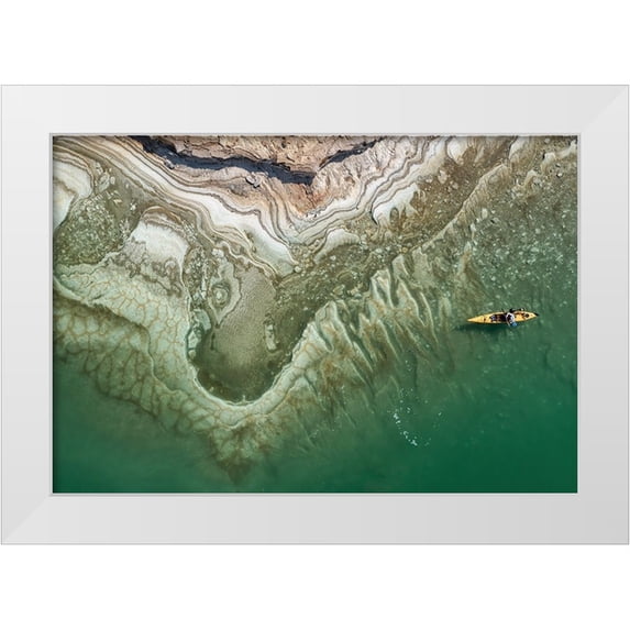 Meirovich, Ido 18x14 White Modern Wood Framed Museum Art Print Titled - Kayaker Dead Sea