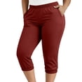 thumbnail image 6 of Xdegoge Womens Capri Leggings Plus Size Elastic Waist Athletic Workout Lightweight Cropped Pants with Pockets Running Gym Yoga Casual Activewear Xl-5Xl, 6 of 8