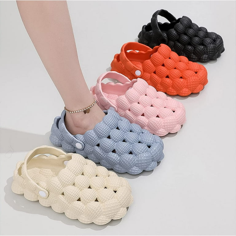 Massage Bubble Slides Slippers for Women Men With Heel, Funny