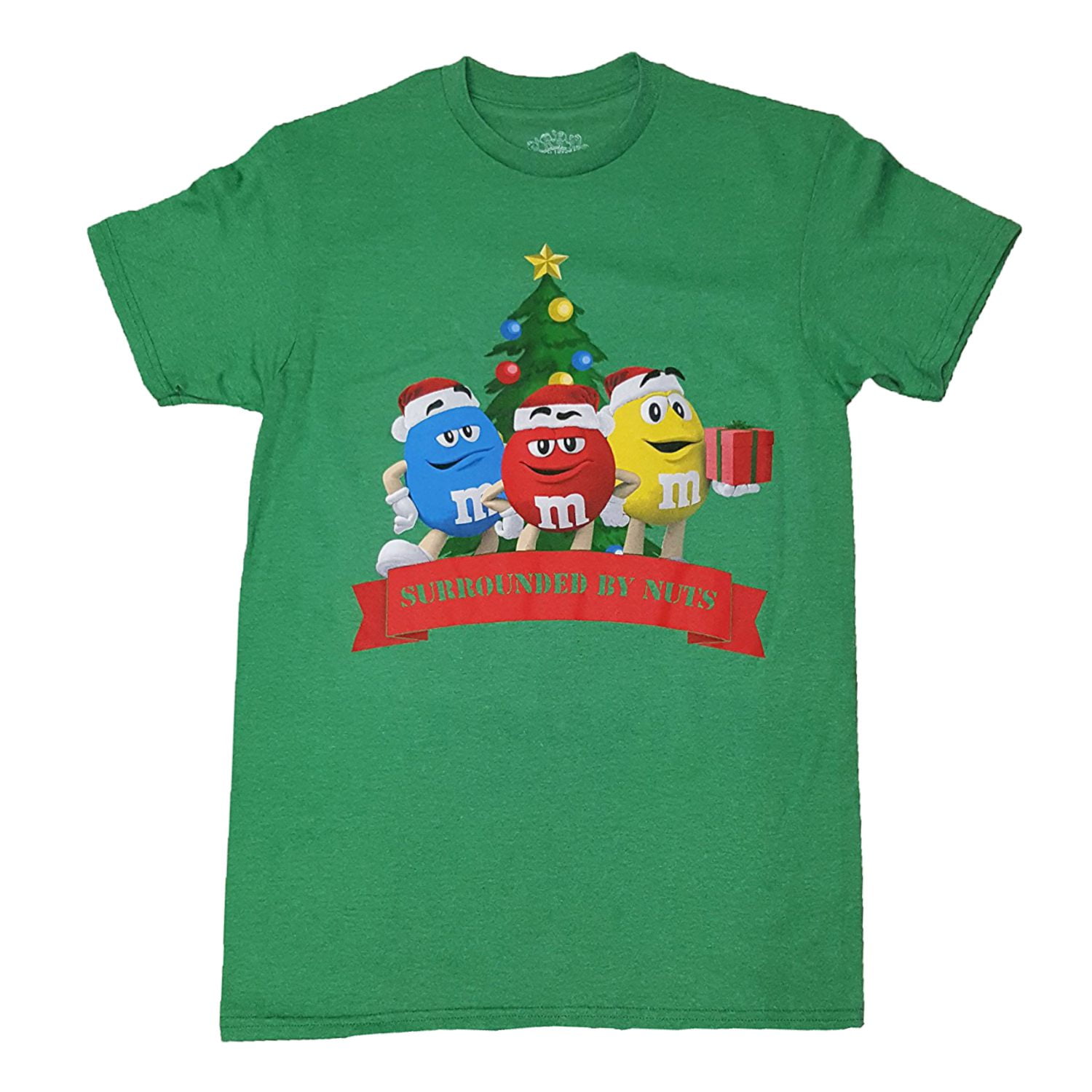New M&M's Men's Surrounded by Nuts Christmas Tree Classic Vintage T-Shirt 