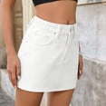 thumbnail image 5 of Ynynlocho Denim Skirt with Shorts Mini Skort Women Trendy High Waisted A-Line Summer Jean Skirts with Pockets, 5 of 7