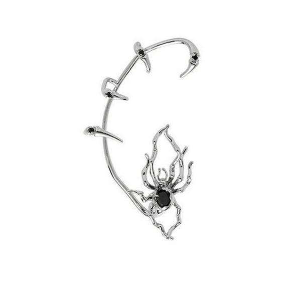 YIEMEEN Punk Spider Claws Zircon Cuff Earrings Women No Piercing Goth Black Crystal Ear Clip Dark Spider Clip Ear Jewelry