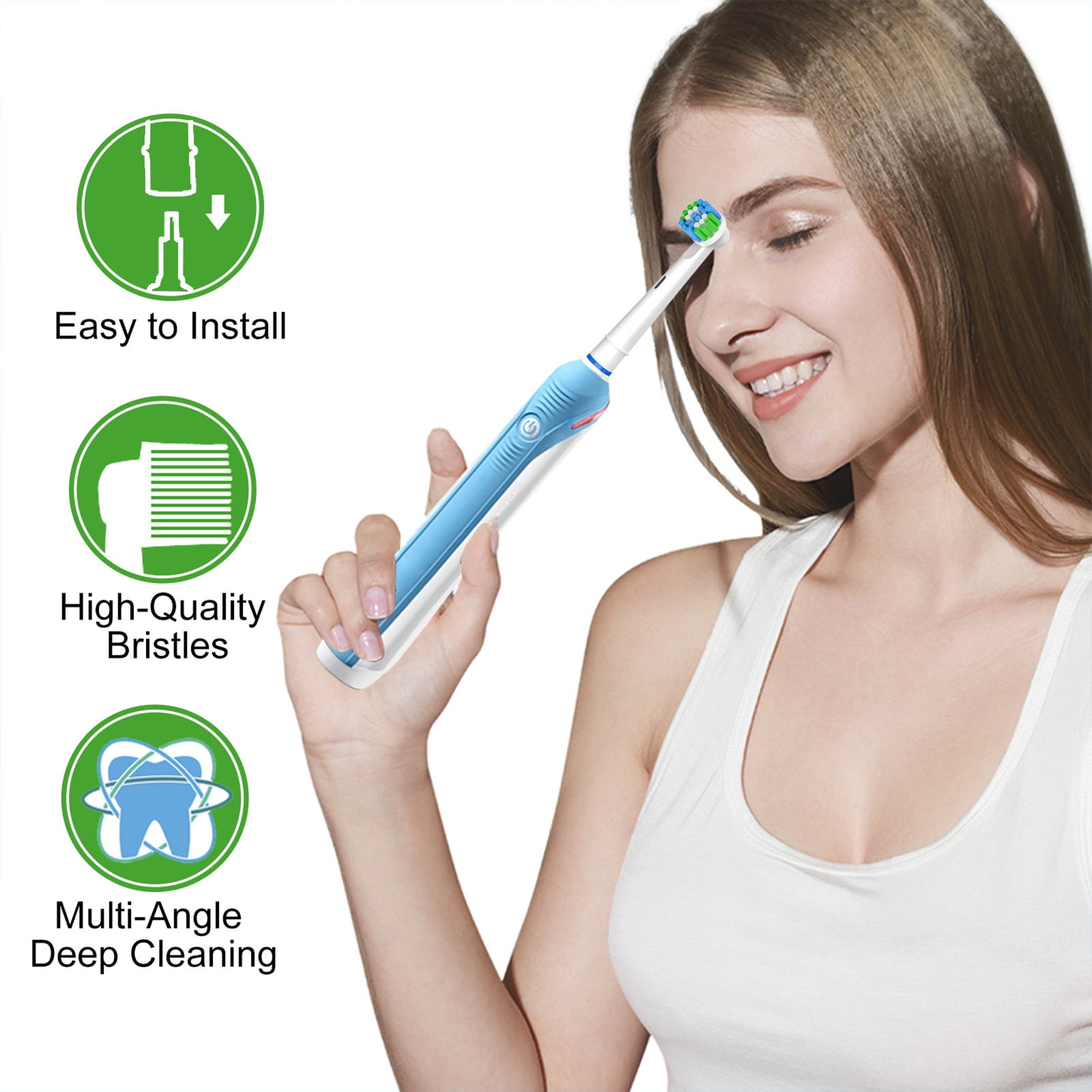 20 Pack Professional Replacement Toothbrush Heads for Braun Oral B Electric Toothbrush, Precision Clean Brush Heads