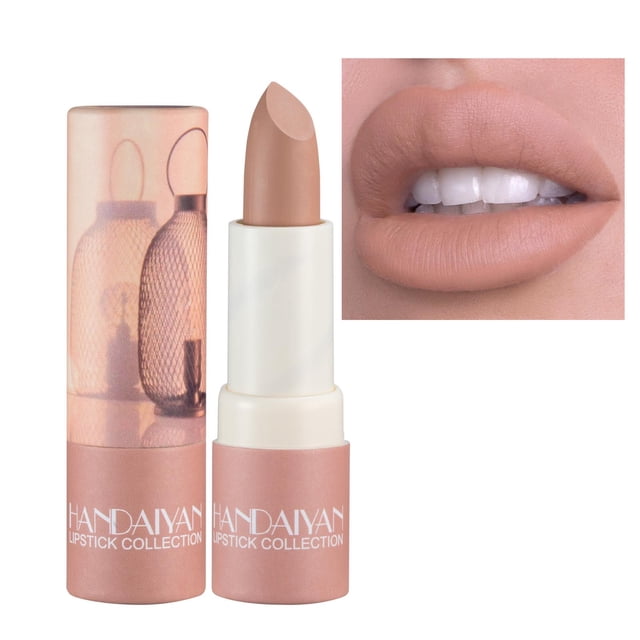 EARKITY Matte Lipstick, Matte Rouge à Lèvres Nude, Brillant à Lèvres Maquillage, Rouges à Lèvres Tube en Papier Nude, Brillant à Lèvres Velours Soyeux, Rouge à Lèvres Mat Longue Durée pour Femmes Maquillage Quotidien