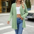 thumbnail image 2 of Fiaer Plus Size Cardigans Sweaters for Women Long Sleeve Solid Color Fashion Loose Fit Cozy Open Front Tops Green L, 2 of 9