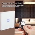 thumbnail image 4 of Interruptor De Luz De Pared Inteligente, Interruptor Táctil Inteligente Con Panel De Vidrio Templado De 1 Vía Con Control Remoto Para Hogares, Oficinas, Hoteles, Hospitales, 4 of 7