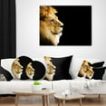 thumbnail image 4 of Designart Large Lion Portrait on Black - African Throw Pillow - 12x20, 4 of 5