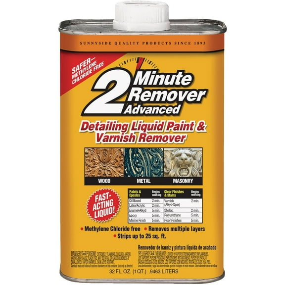 Sunnyside 2 Minute Remover Liquid Paint & Varnish Remover - Advanced Detailing - 1 Qt