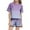 Purple, variant on SJLDQY Child Girls Outfits Summer Print Short Sleeve Top And Shorts Cute Crewneck Pocket Casual for Teens And Juniors Lightweight And Comfortable Clothing Set 11-12 Years