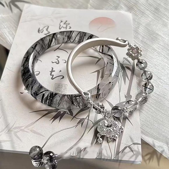 Bracelets Style Chinois Deux Designs Rétro Simples Ensemble de Bracelets Haut de Gamme