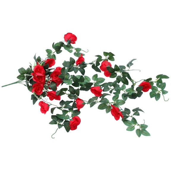 Rose Wall Hanging Eucalyptus Garland Flowers Artificial Hydrangea Bouquet Decoration Bride Red