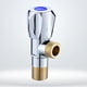 thumbnail image 4 of Grifo de fregadero de baño duradero, cierre de agua fría y caliente, interruptor de separador de agua con núcleo , válvula de cierre de ángulo Azul Soledad Válvula de cierre de ángulo, 4 of 8
