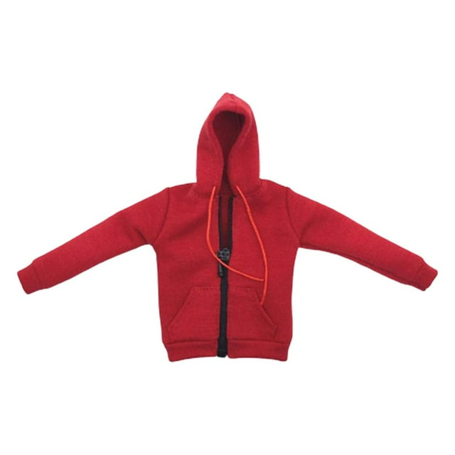 Ropa de muñeca 1/6 Hugo con capucha y cremallera rojo